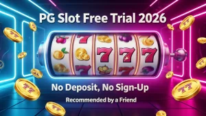 ทดลองเล่น pg slot ฟรี ภาพหน้าจอเกมสล็อต PG Soft พร้อมปุ่มทดลองเล่นฟรี ไม่ต้องฝาก ไม่ต้องสมัคร